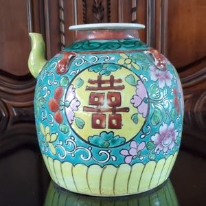 Vntg Handcrafted Asian 7" Tea Pot w/ Original Lid made in 🇵🇭Philippines